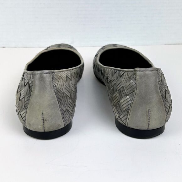 Cole Haan Woven Braided Gray Leather Ballet Flats Classic Slip On Shoes Womens 7 - Picture 6 of 13